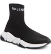 Balenciaga Tall Speed Knit Sock Sneakers In Black