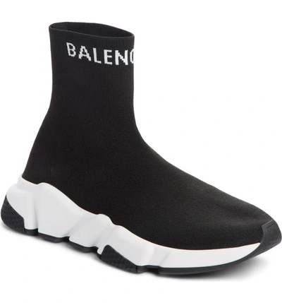 Balenciaga Tall Speed Knit Sock Sneakers In Black