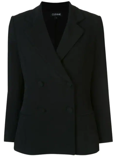 Cushnie Fitted Double-breasted Blazer In Black