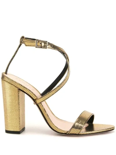 Schutz Lizard Metallic Sandals In Gold