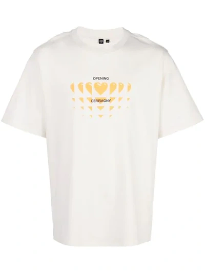 Opening Ceremony Heart Print T-shirt In Neutrals