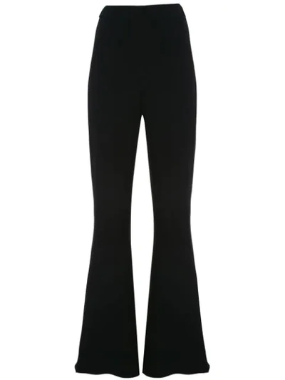 Cushnie Extra Long Flared Trousers In Black