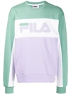 Fila Colour Block Sweatshirt In Purple