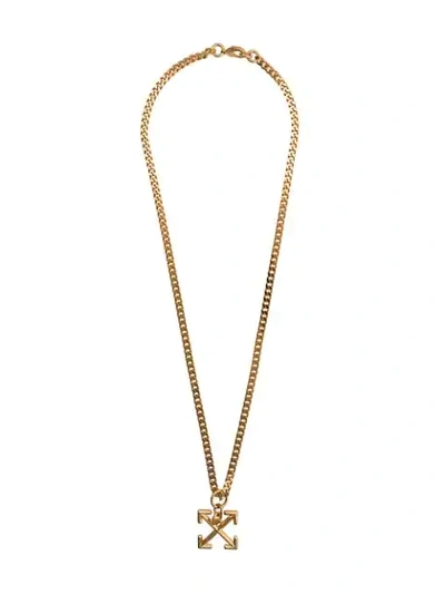 Off-white Arrow Logo Necklace In Gold