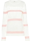 Miu Miu Pullover Mit Lochstrickmuster In White