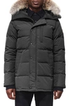 Canada Goose 'carson' Slim Fit Hooded Parka With Genuine Coyote Fur Trim In Graphite