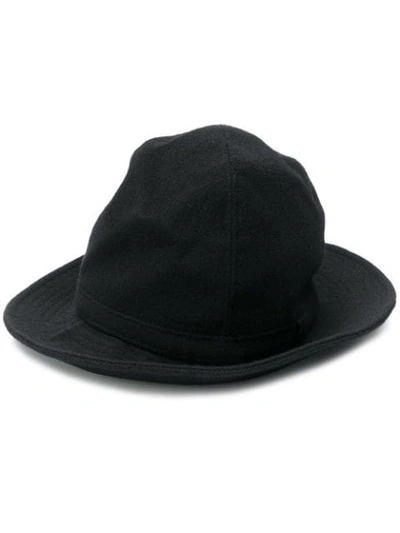 Yohji Yamamoto Wide Brim Hat In Black