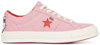 Pre-owned Converse  One Star Ox Hello Kitty Pink In Prism Pink/fiery Red-egret