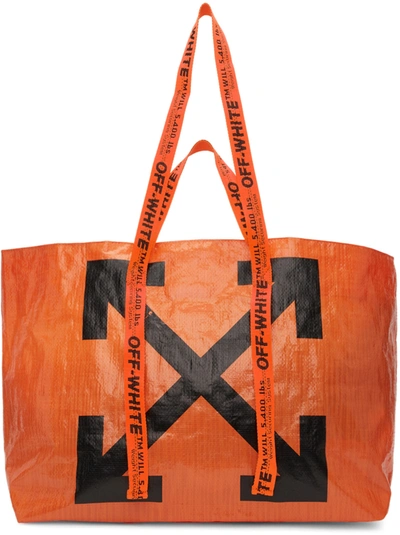 Pre-owned Off-white  Arrows Tote Bag Orange Black
