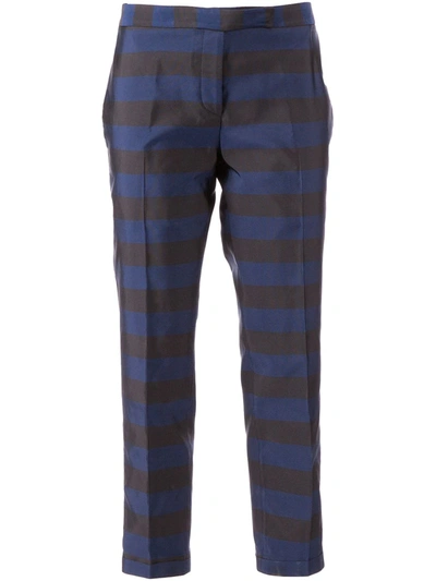 Thom Browne Cropped Tailored Trousers In Blue