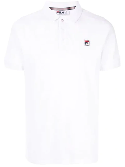 Fila Waffle Collar Polo Shirt In White