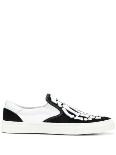 Amiri Black & White Bones Slip-on Sneakers