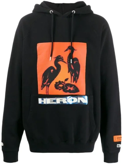Heron Preston Herons Graphic Hooded Sweatshirt In Black