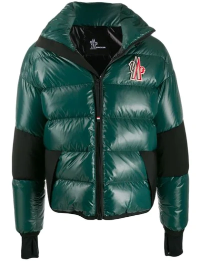Moncler Hooded Quilted Down Ski Jacket In Green