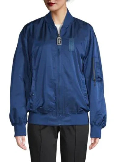 Marc Jacobs Oversized Bomber Jacket In Blue