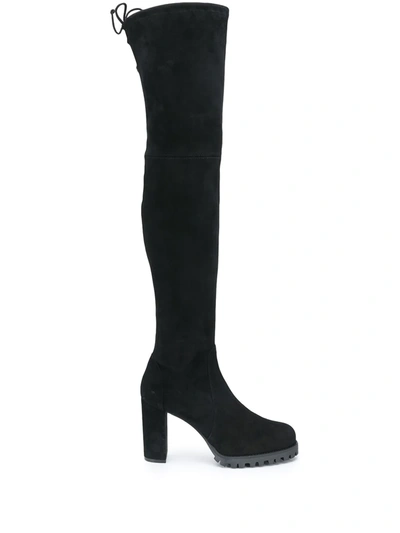 Stuart Weitzman Zoella Thigh-high Heeled Boots In Black