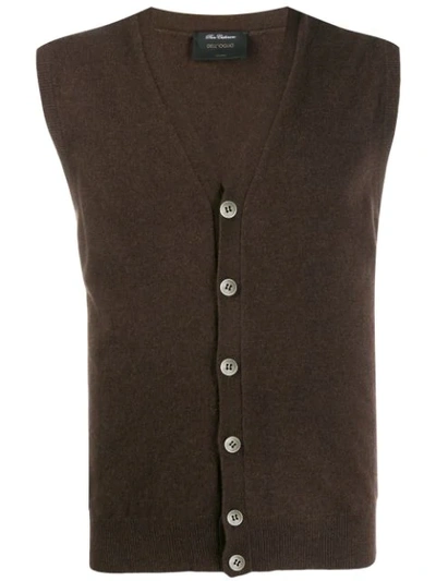 Dell'oglio Sleeveless Cardigan In Brown