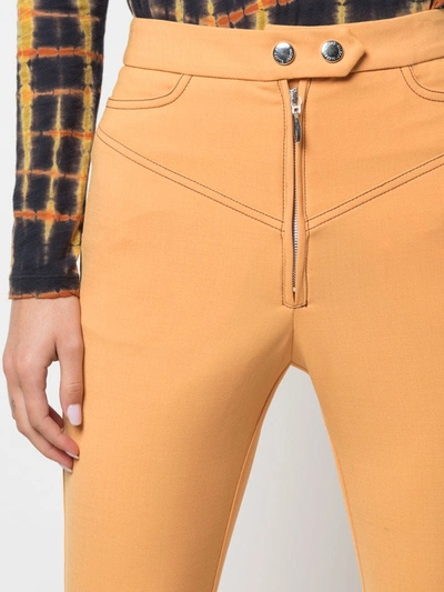 Ellery Orthodox Cropped Studded Cady Flared Pants In Yellow