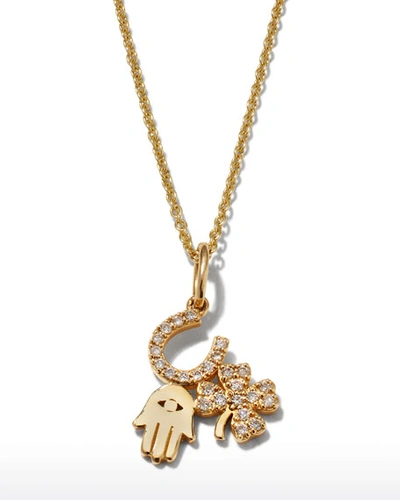 Sydney Evan Luck And Protection 14-karat Gold Diamond Necklace