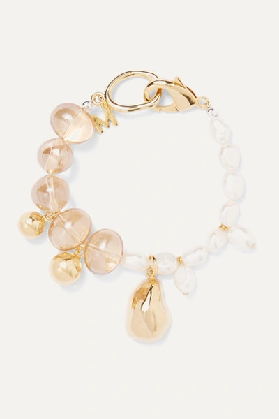 Mounser Gold-plated Glass And Pearl Bracelet