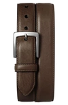 Shinola Signature Leather Bedrock Belt In Deep Brown