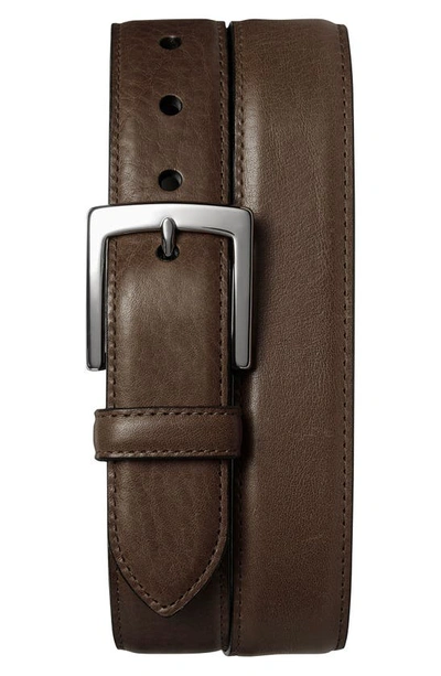 Shinola Signature Leather Bedrock Belt In Deep Brown