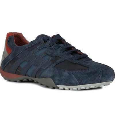 Geox Men's Snake Lace-up Sneakers In Navy/ Cigar