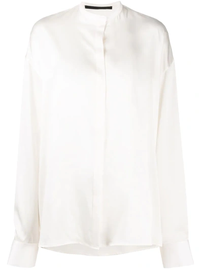 Haider Ackermann Dali Stand-collar Silk Shirt In White
