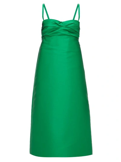 N°21 Gathered A-line Satin Dress In Green