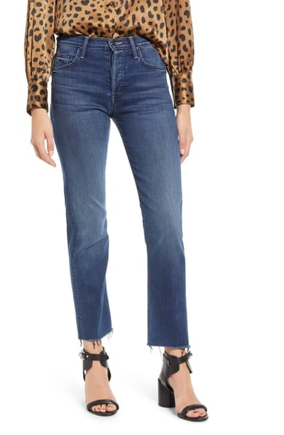Mother The Tomcat Ankle Fray Straight-leg Jeans In Watch Me