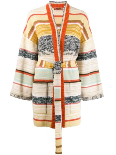 Missoni Color Block Stripes Cardigan In Neutrals