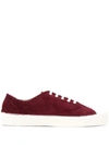 Comme Des Garçons Shirt Comme Des Garçons Sneaker In Burgundy Velvet With Tip