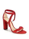 Alexandre Birman Clarita Suede Ankle-tie Sandals In Rouge