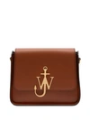 Jw Anderson Anchor Box Leather Shoulder Bag In Brown