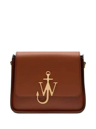 Jw Anderson Anchor Box Leather Shoulder Bag In Brown
