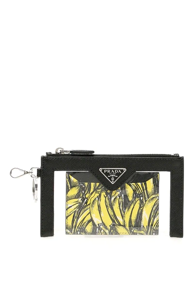 Prada Key Pouch In Yellow,black