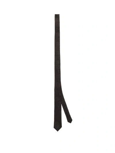 Saint Laurent Palm Tree-jacquard Silk Tie In Black