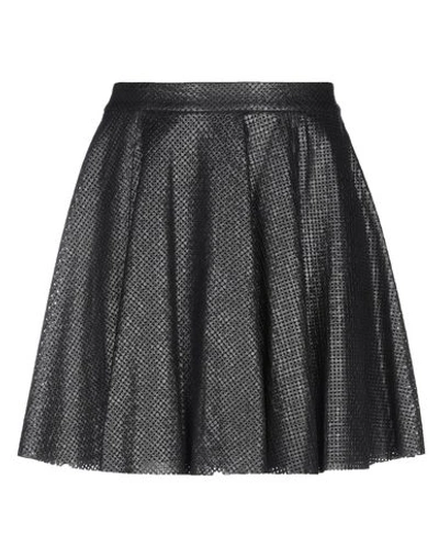 Alice And Olivia Blaise Perforated Leather Mini Skirt In Black