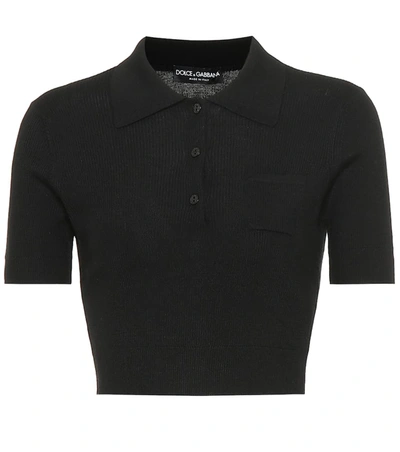 Dolce & Gabbana Cashmere And Silk Polo Shirt In Black