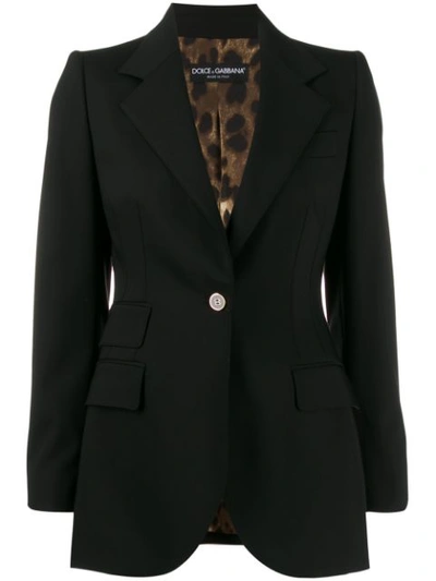 Dolce & Gabbana Stretch-wool Crêpe Blazer In Black