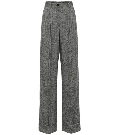 Dolce & Gabbana Wool-blend Twill Relaxed Pants In Grey