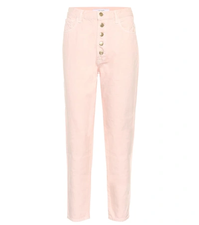 J Brand Heather Cropped High-rise Tapered Jeans In Pastel Pink