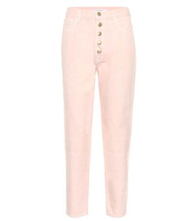 J Brand Heather Cropped High-rise Tapered Jeans In Pink