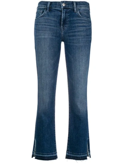 J Brand Selena Faded Mid-rise Kick-flare Jeans In Blue