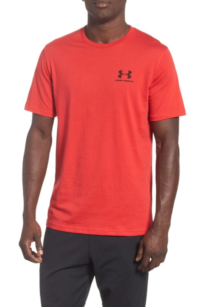 Under Armour Men's Sportstyle Left Chest Short Sleeve T-shirt In Red/black