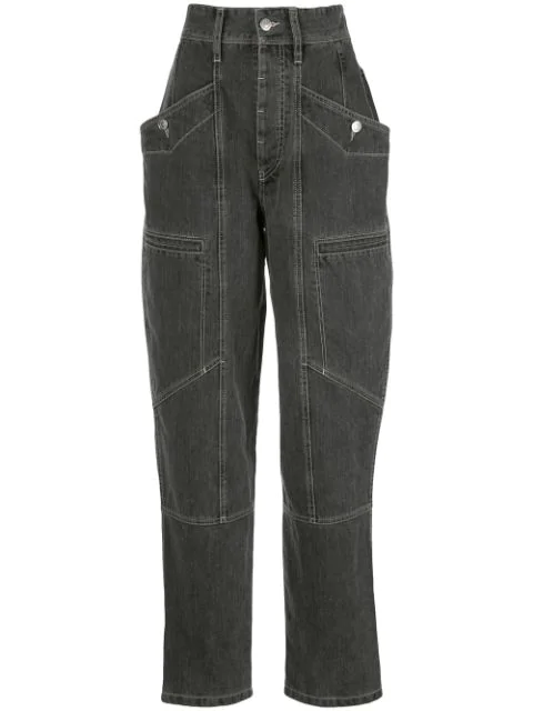 Isabel Marant Étoile Panelled Tapered Jeans In Black | ModeSens