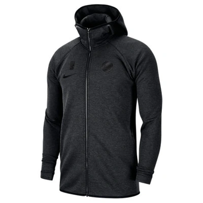 Nike Men's Dri-fit Golden State Warriors Nba Showtime Full-zip Hoodie In Black