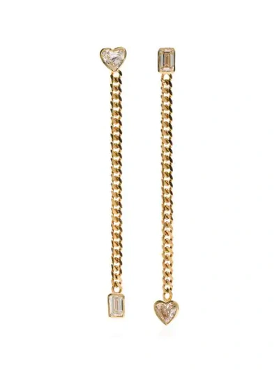 Mindi Mond 18k Yellow Gold Fancy Cut Chain Earrings In Metallic