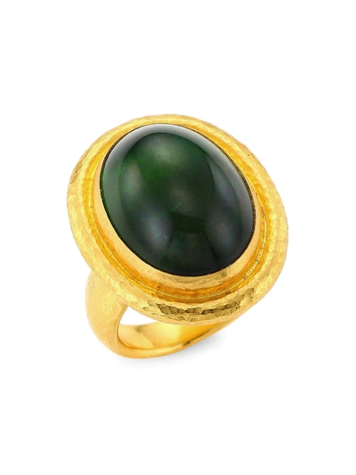 Gurhan 24k Gold & Green Toumaline Ring
