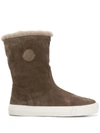 Moncler Arabelle Suede Knee High Boots In Mud